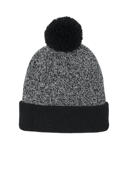 Sport-Tek ®  Halftime Heather Pom Beanie STC68 - Angelheart Embroidery and Screen Printing