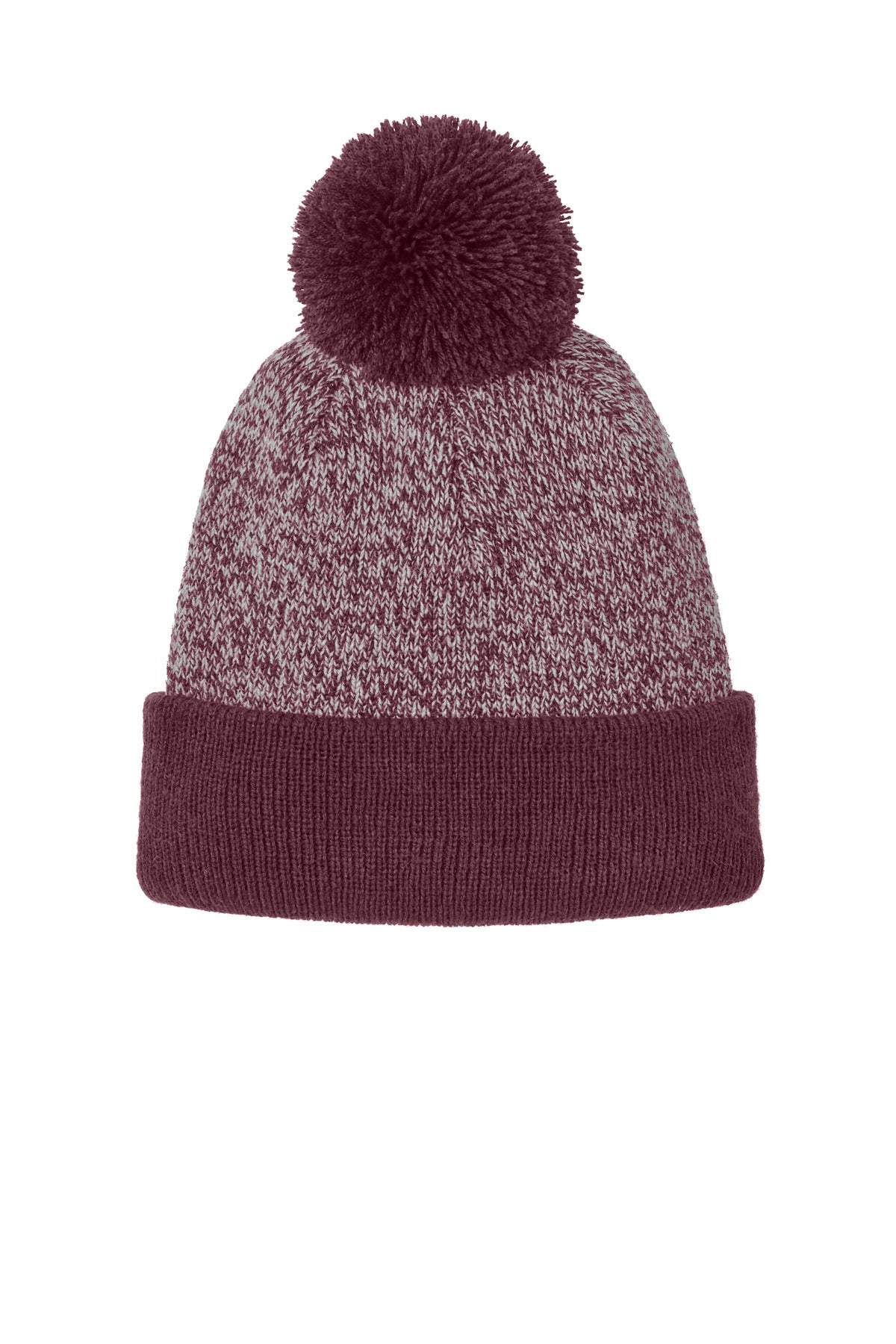 Sport-Tek ®  Halftime Heather Pom Beanie STC68 - Angelheart Embroidery and Screen Printing